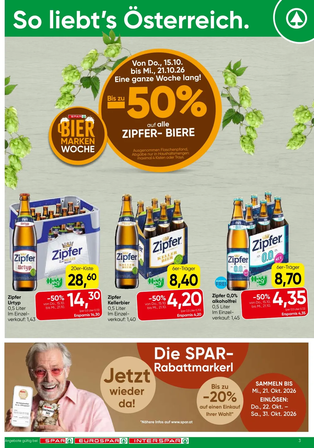 Spar Flugblatt ab 15.10.2026 (Donnerstag)
