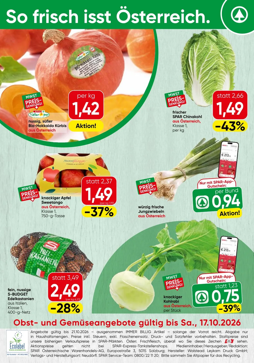 Spar Flugblatt ab 15.10.2026 (Donnerstag)