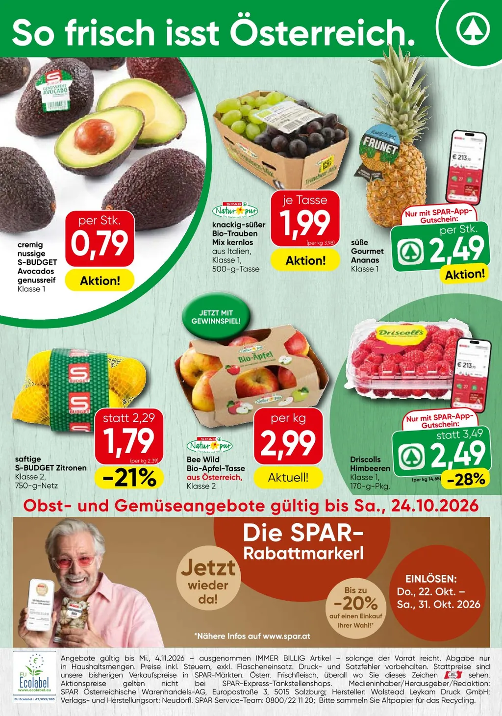 Spar Flugblatt ab 22.10.2026 (Donnerstag)