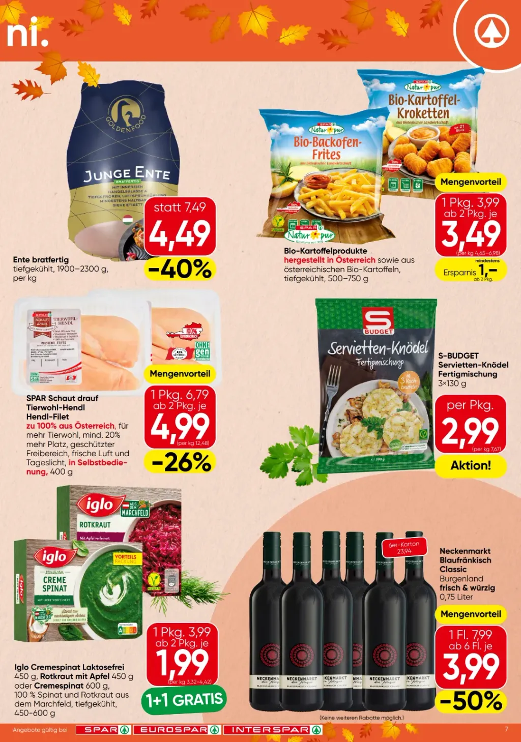 Spar Flugblatt ab 29.10.2026 (Donnerstag)