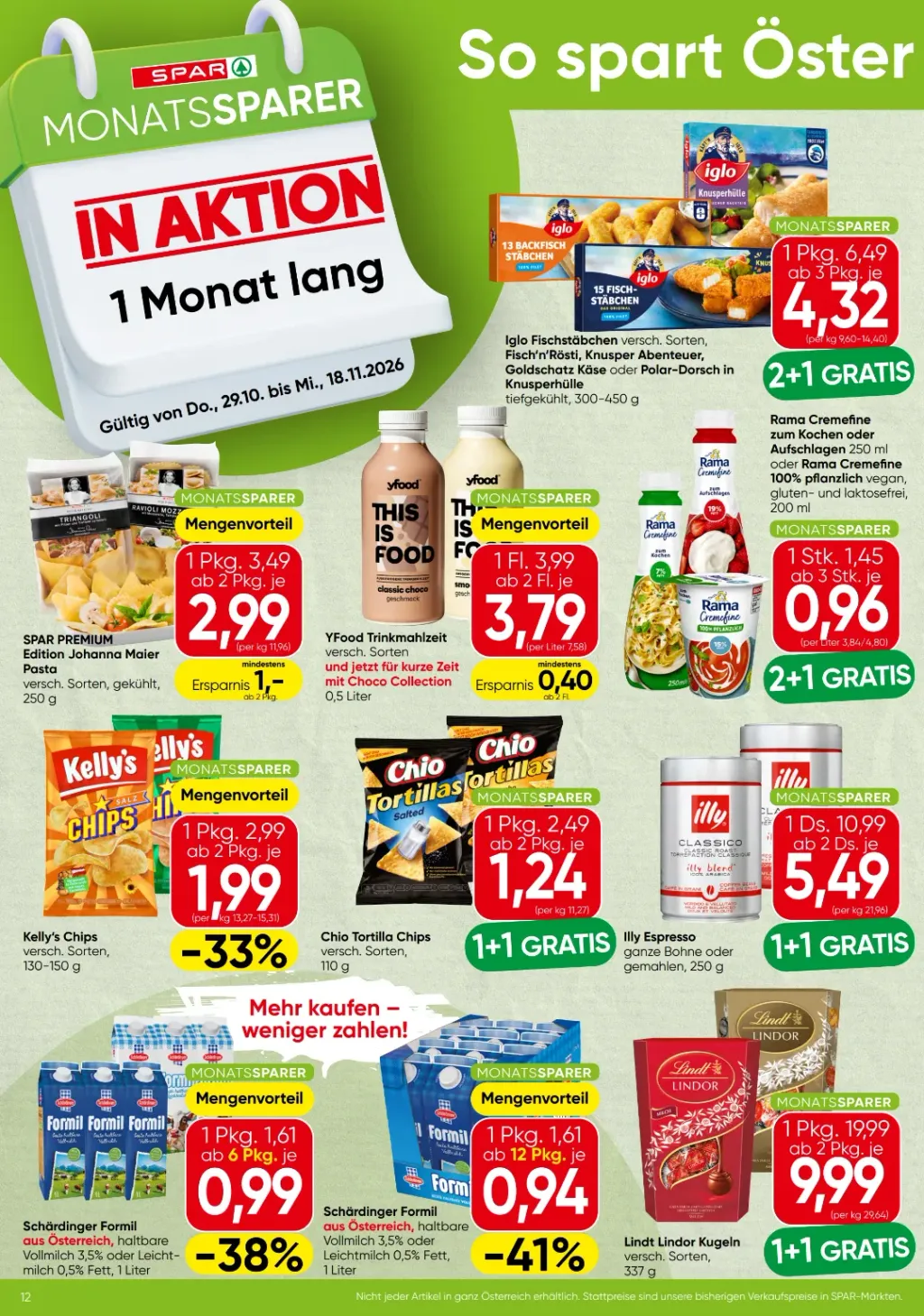 Spar Flugblatt ab 29.10.2026 (Donnerstag)