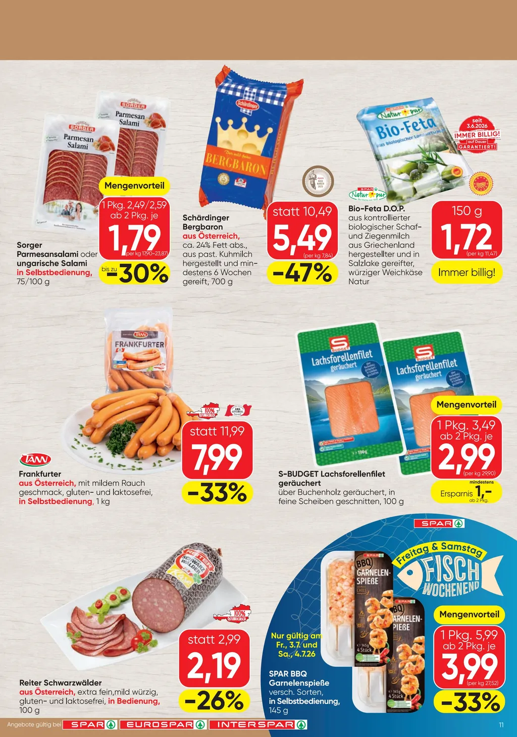Spar Flugblatt ab 01.07.2026 (Mittwoch)