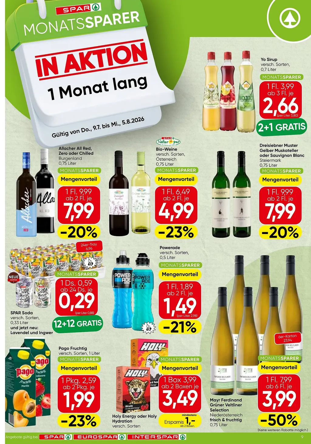 Spar Flugblatt ab 09.07.2026 (Donnerstag)