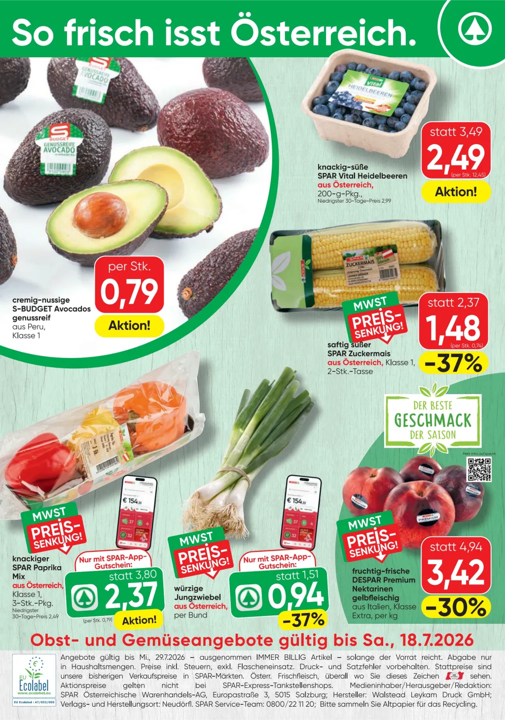 Spar Flugblatt ab 16.07.2026 (Donnerstag)
