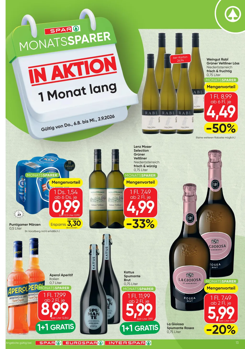 Spar Flugblatt ab 06.08.2026 (Donnerstag)