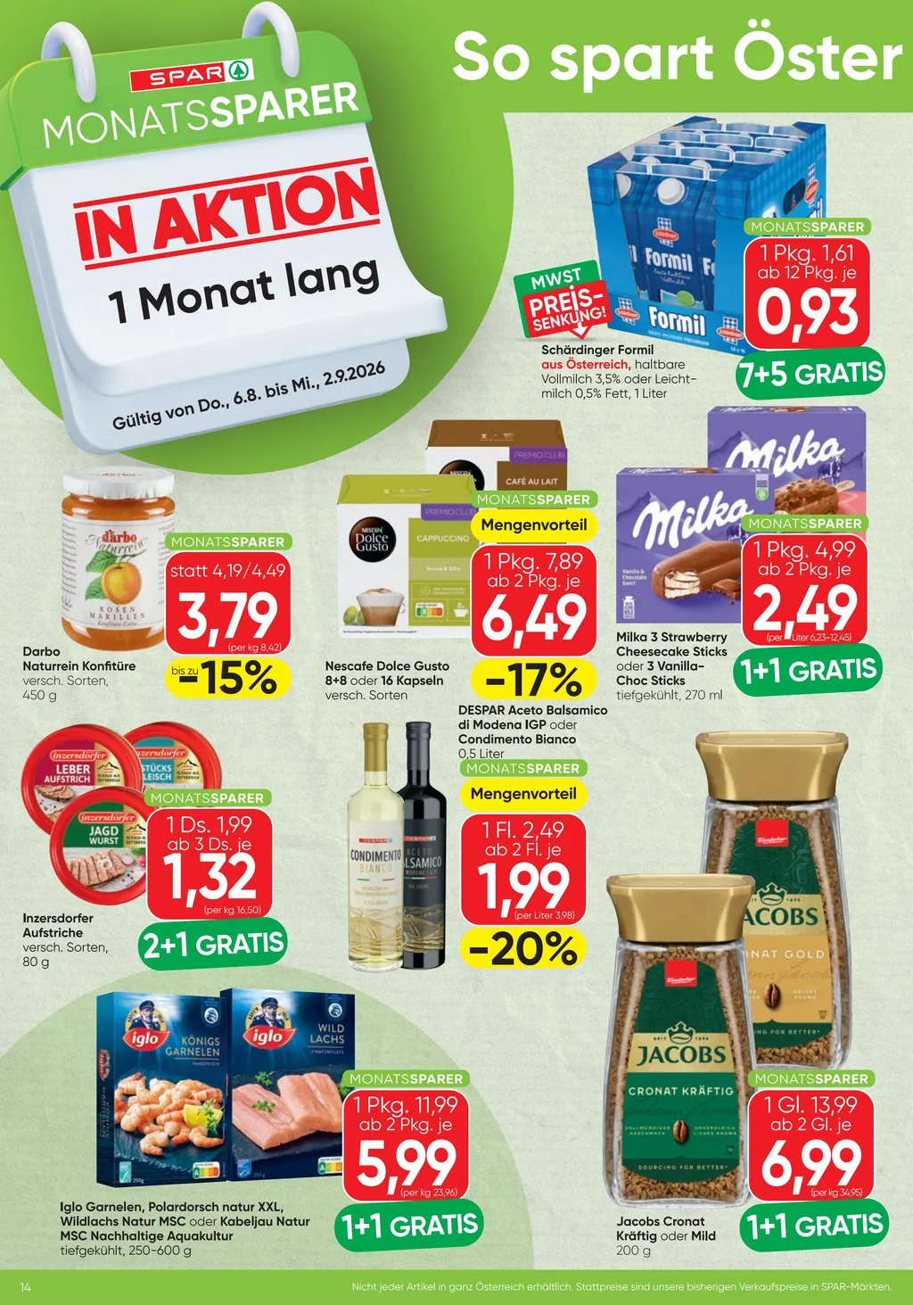 Spar Flugblatt ab 06.08.2026 (Donnerstag)