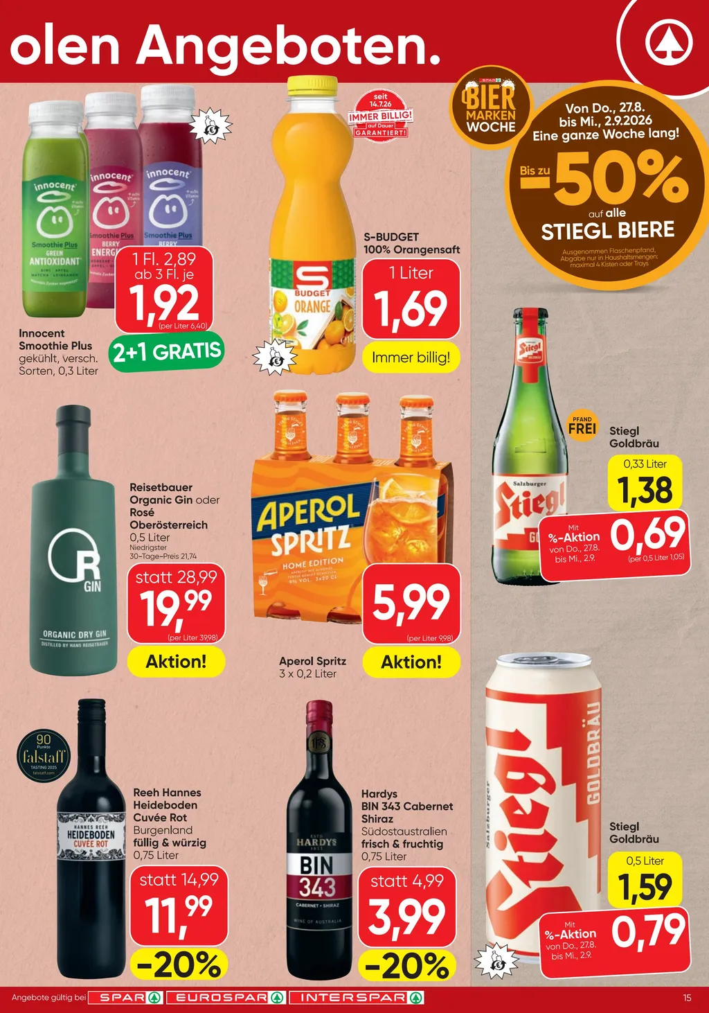 Spar Flugblatt ab 27.08.2026 (Donnerstag)
