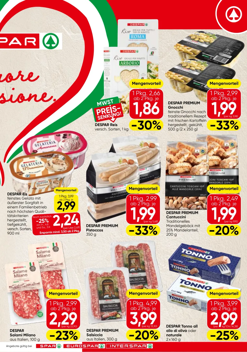 Spar İtalien Flugblatt ab 03.09.2026 (Donnerstag)