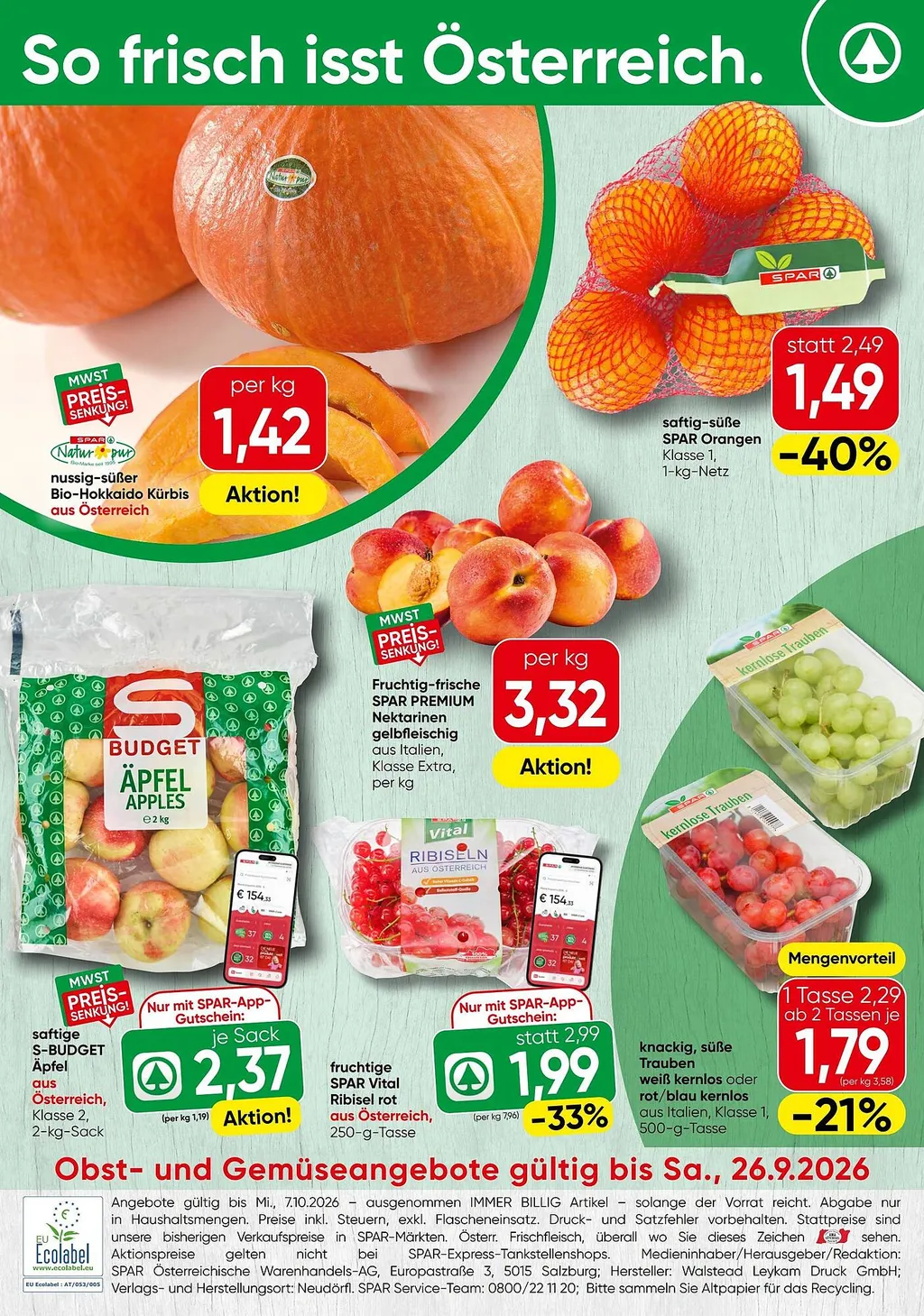 Spar Flugblatt ab 24.09.2026 (Donnerstag)