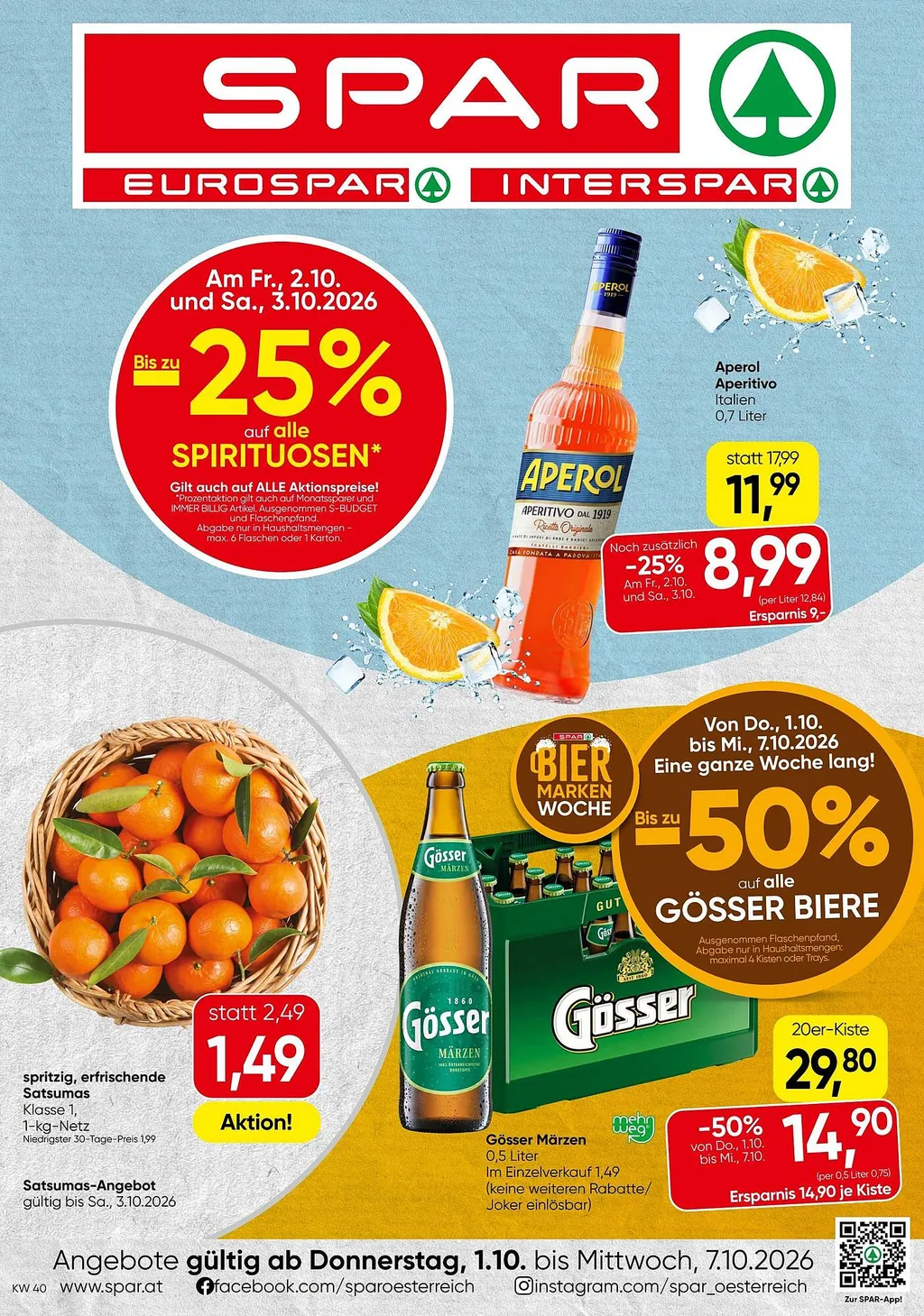 Spar Flugblatt ab 01.10.2026 (Donnerstag)