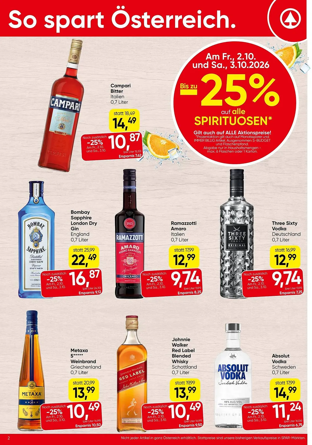 Spar Flugblatt ab 01.10.2026 (Donnerstag)