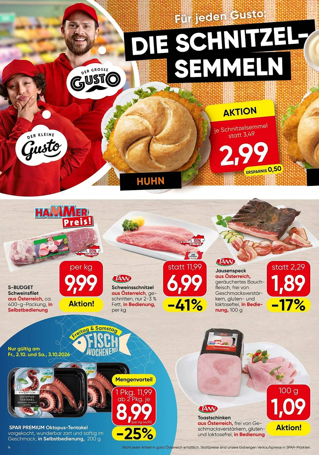 Spar Flugblatt ab 01.10.2026 (Donnerstag)