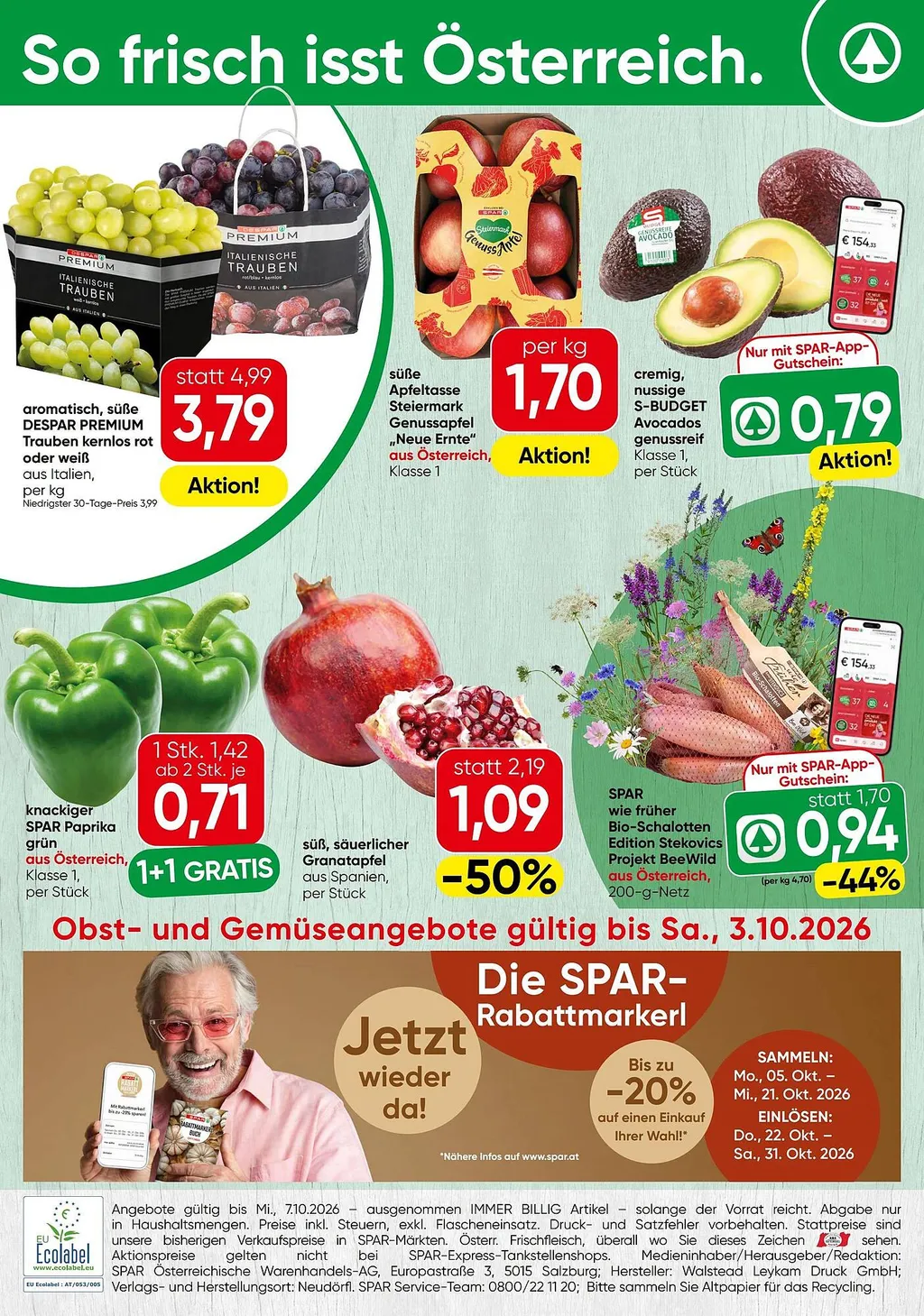 Spar Flugblatt ab 01.10.2026 (Donnerstag)