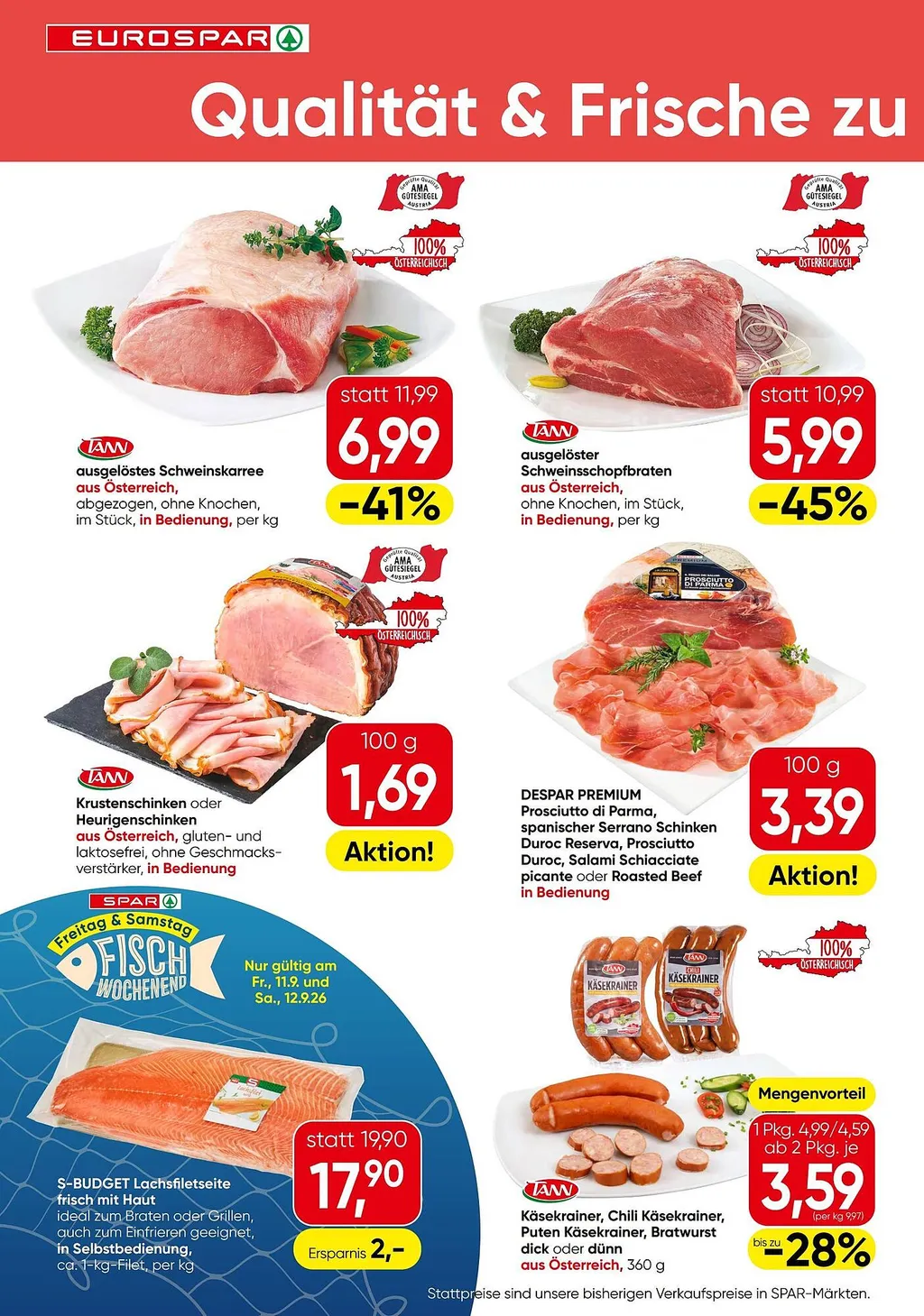 Eurospar Flugblatt ab 10.09.2026 (Donnerstag)