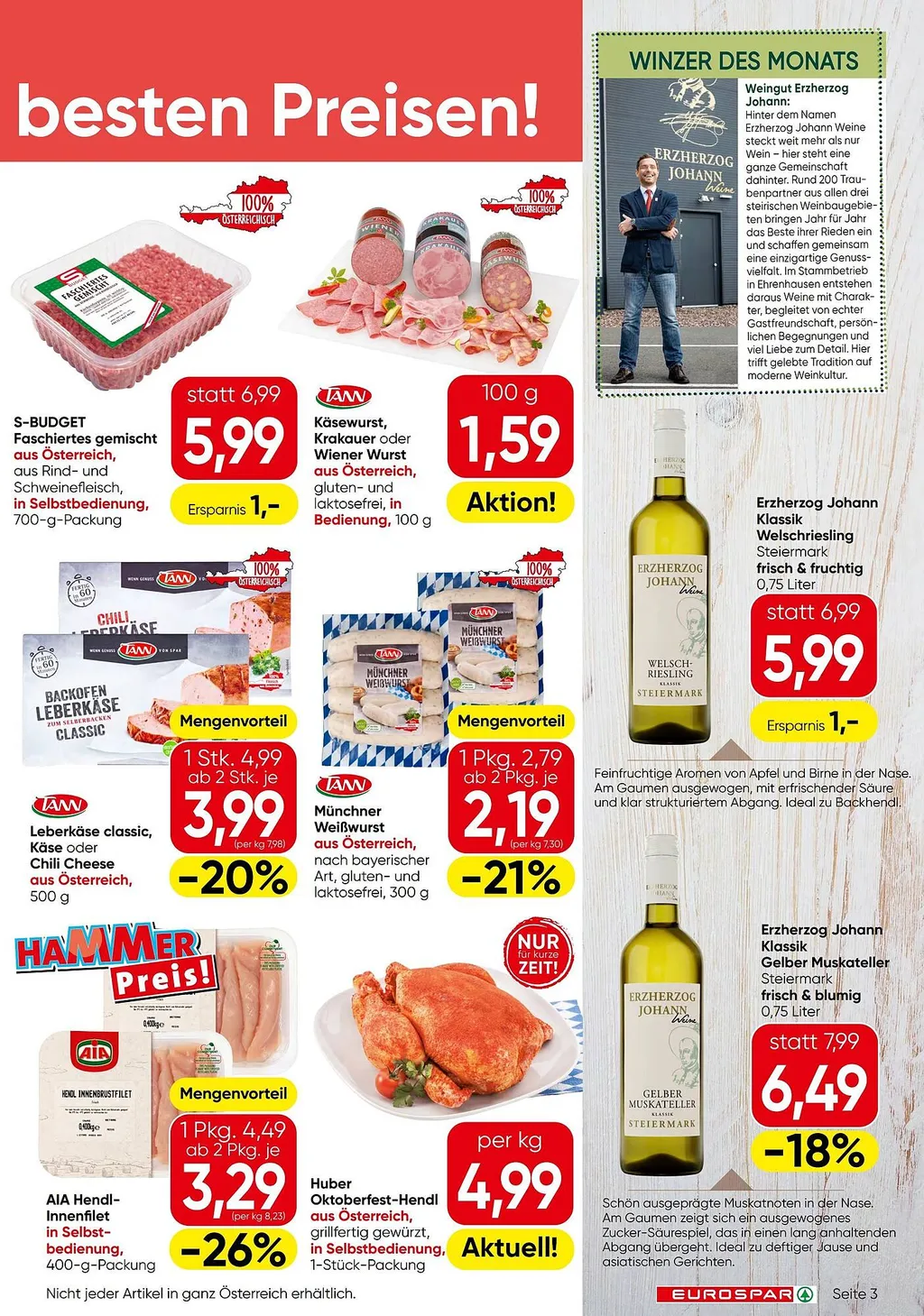 Eurospar Flugblatt ab 10.09.2026 (Donnerstag)