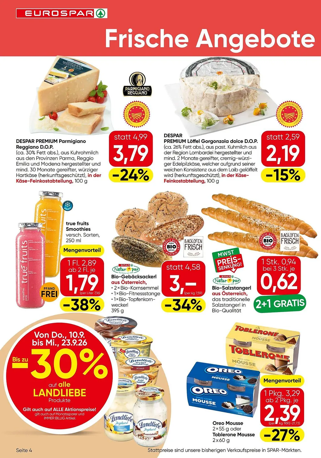 Eurospar Flugblatt ab 10.09.2026 (Donnerstag)