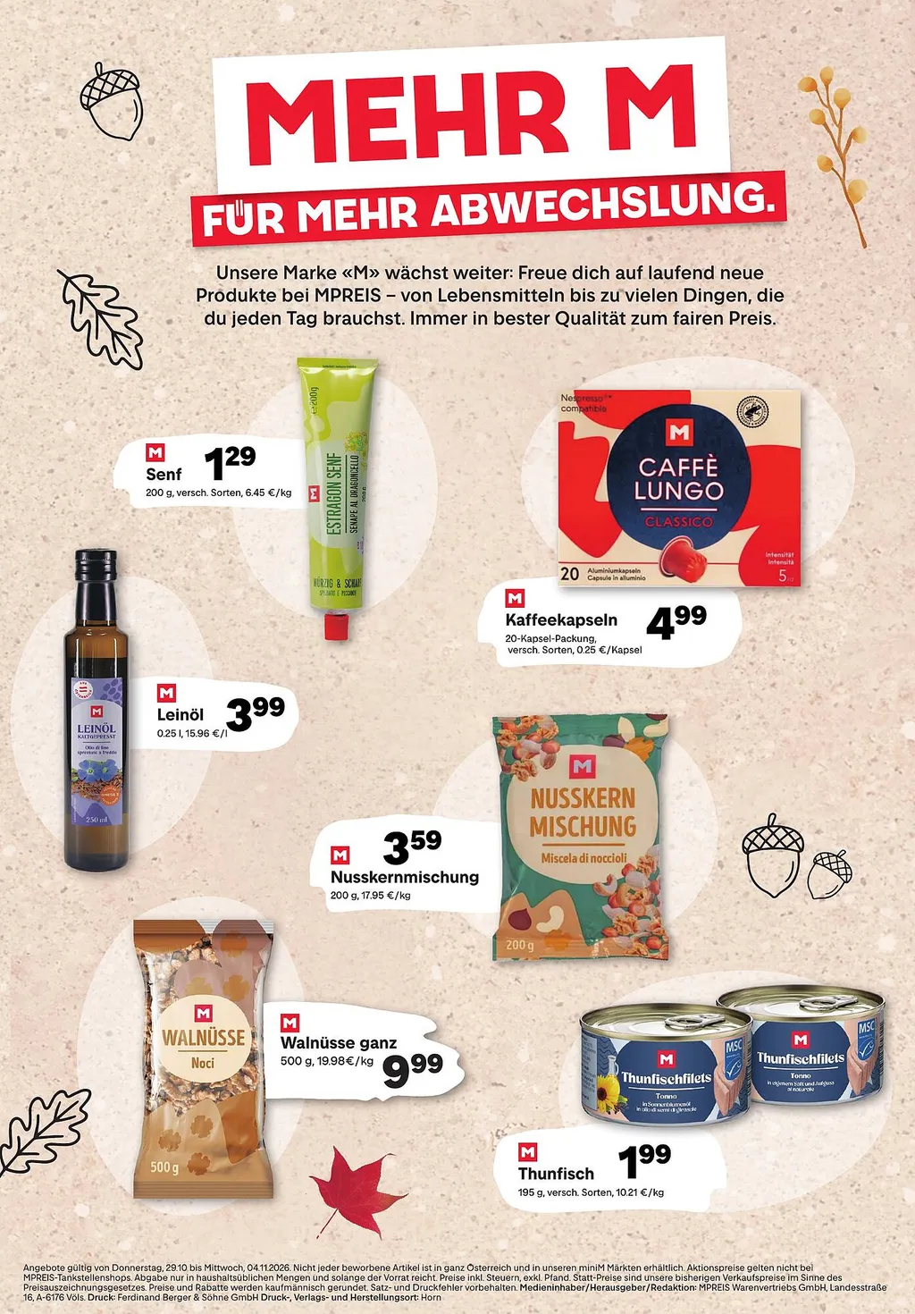 MPreis Flugblatt ab 29.10.2026 (Donnerstag)
