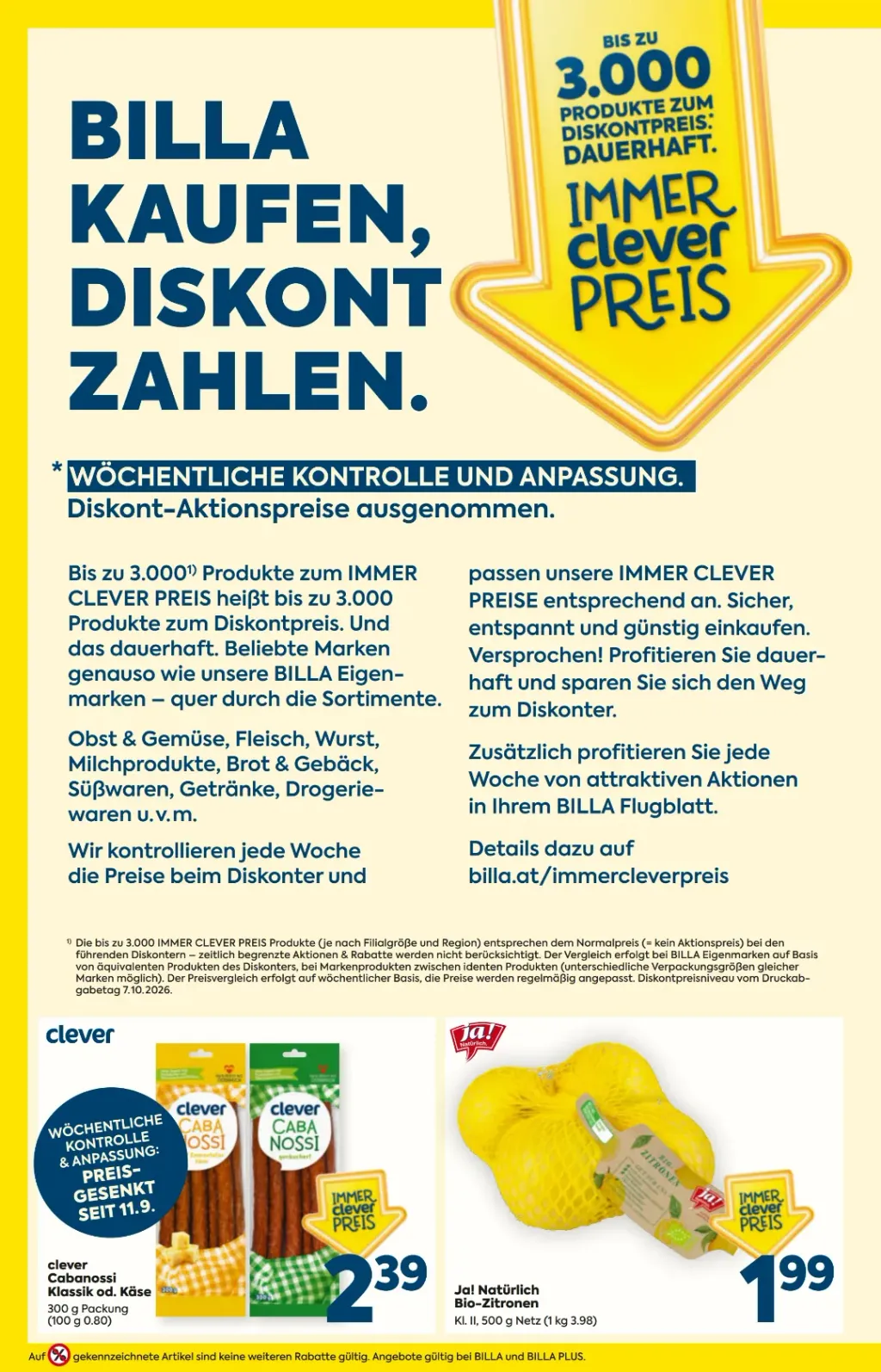 Billa Flugblatt ab 22.10.2026 (Donnerstag)