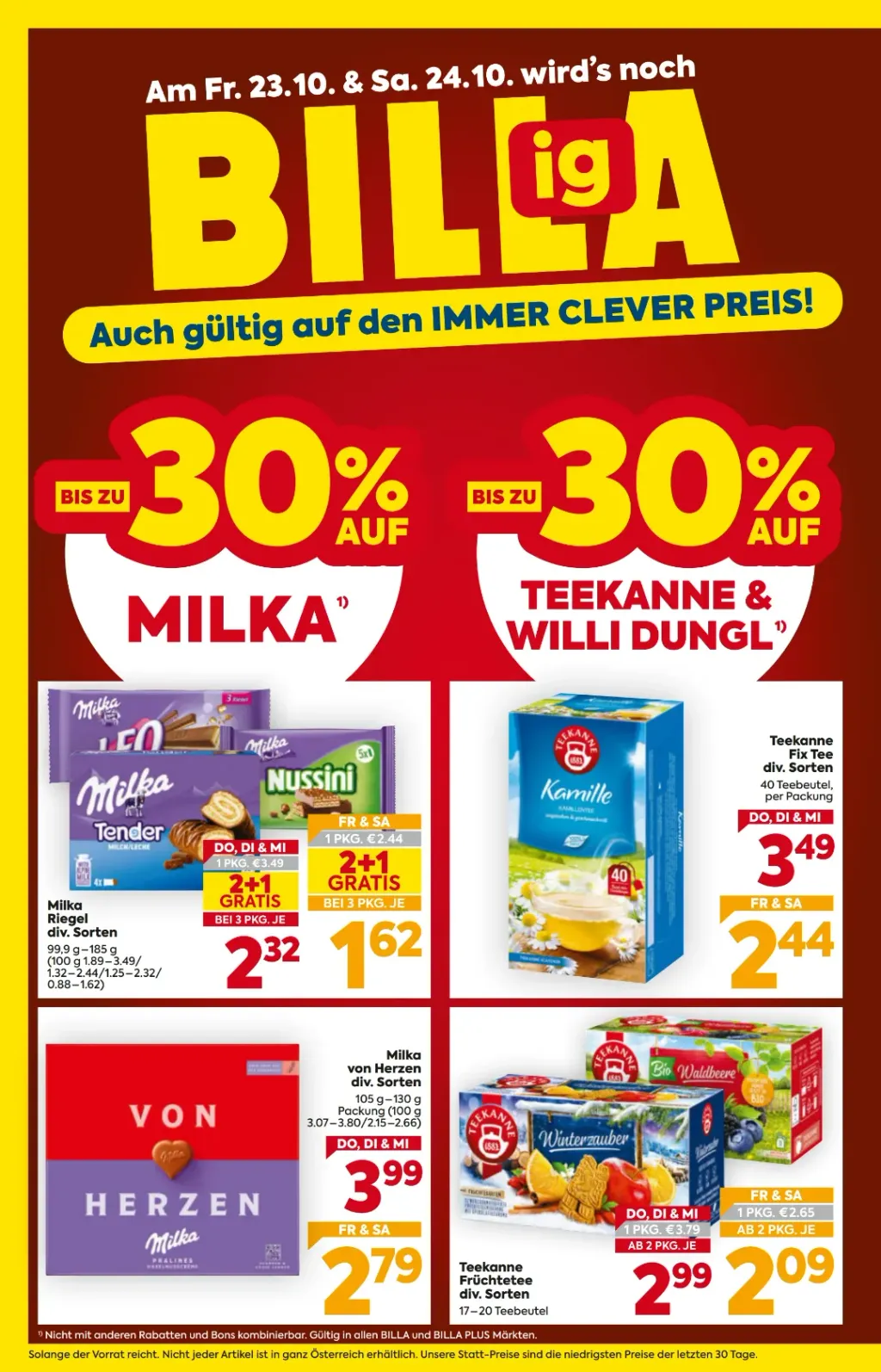 Billa Flugblatt ab 22.10.2026 (Donnerstag)