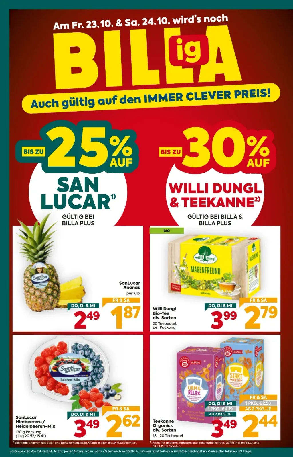 Billa Plus Flugblatt ab 22.10.2026 (Donnerstag)