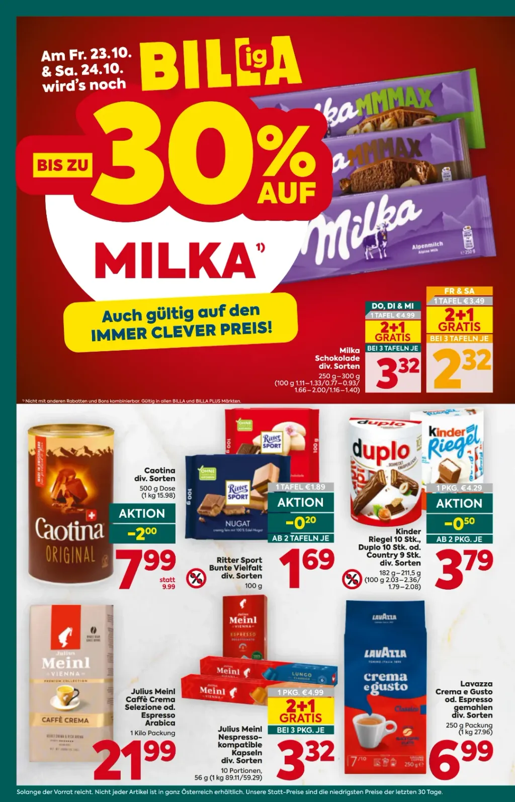 Billa Plus Flugblatt ab 22.10.2026 (Donnerstag)