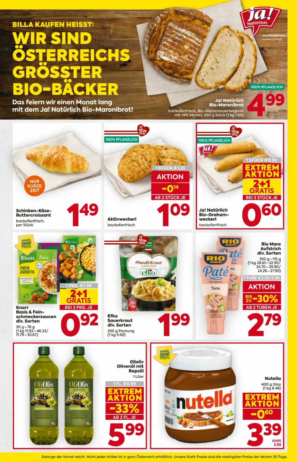 Billa Flugblatt ab 29.10.2026 (Donnerstag)