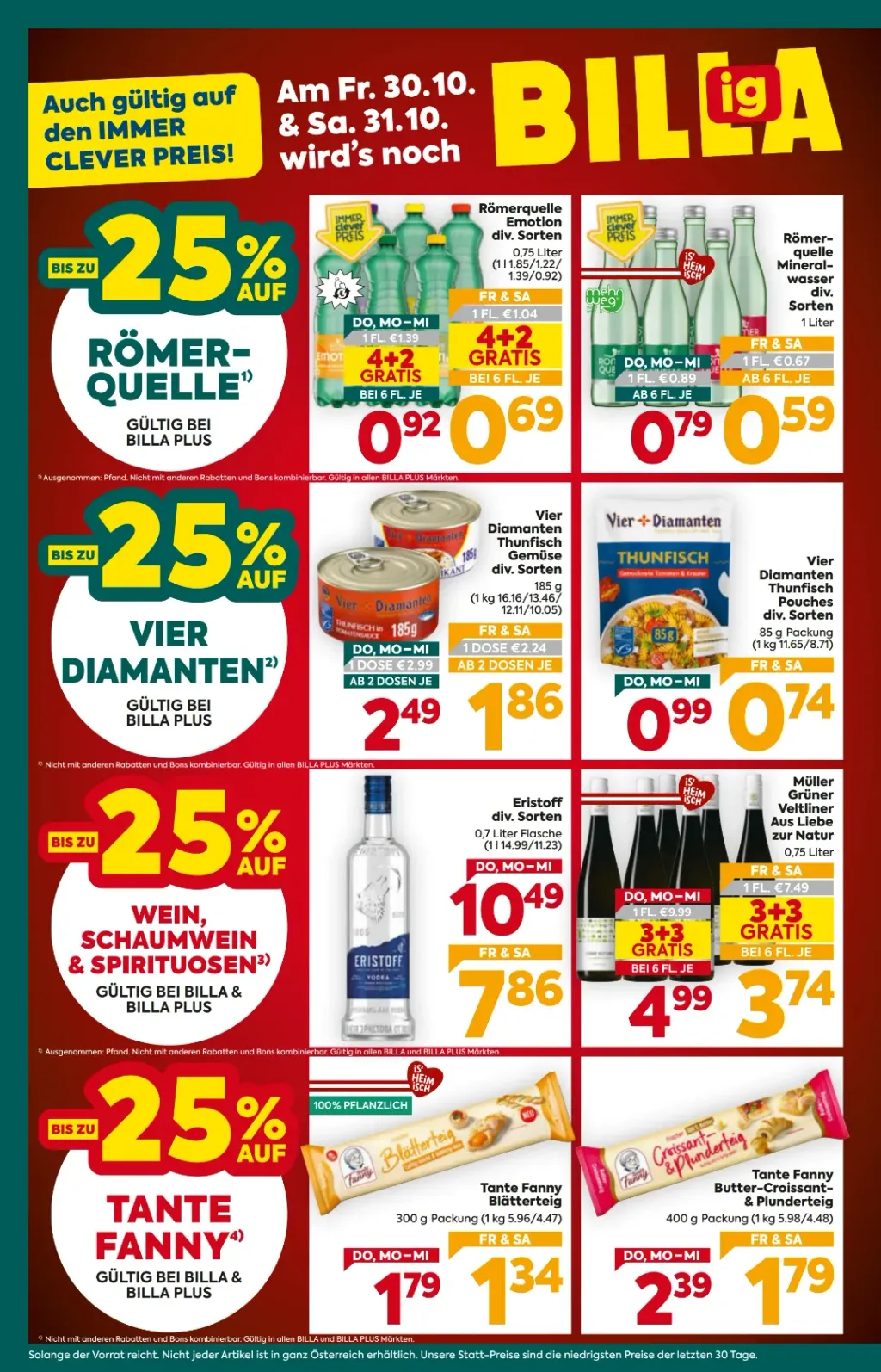 Billa Plus Flugblatt ab 29.10.2026 (Donnerstag)