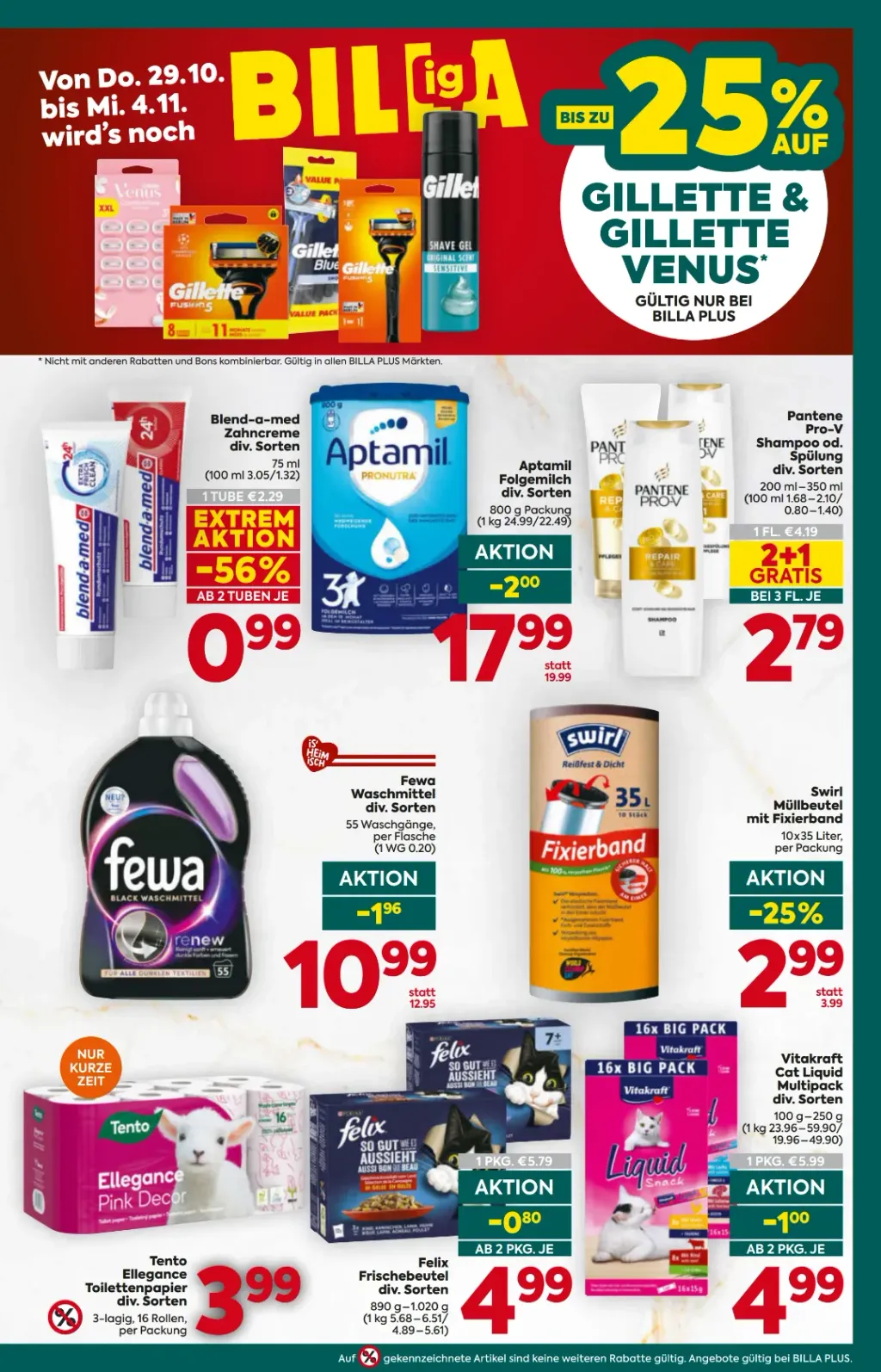 Billa Plus Flugblatt ab 29.10.2026 (Donnerstag)
