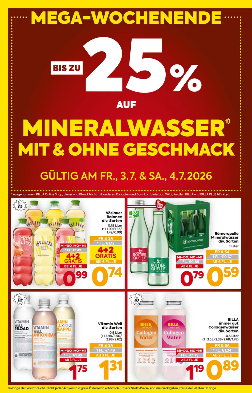 Billa Flugblatt ab 01.07.2026 (Mittwoch)