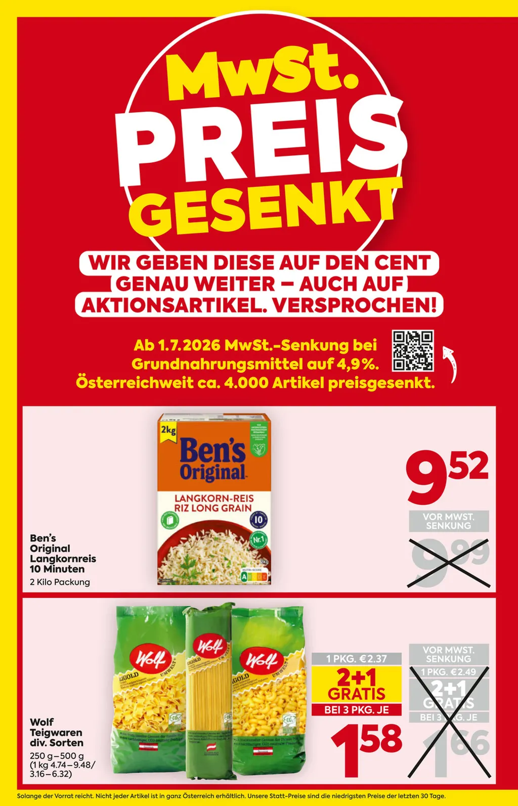 Billa Flugblatt ab 01.07.2026 (Mittwoch)