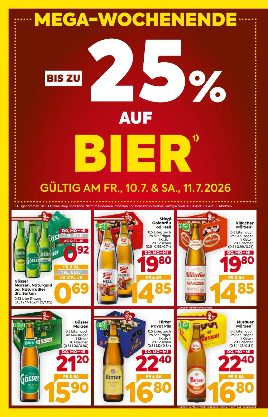Billa Flugblatt ab 09.07.2026 (Donnerstag)