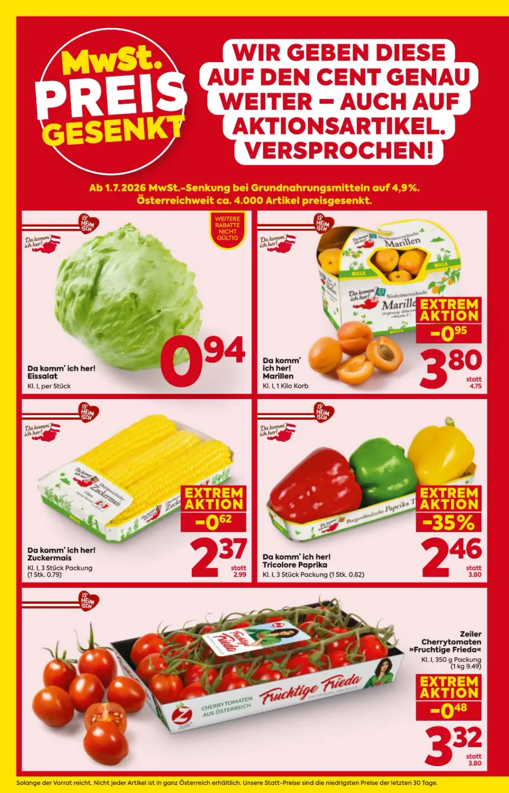 Billa Flugblatt ab 09.07.2026 (Donnerstag)