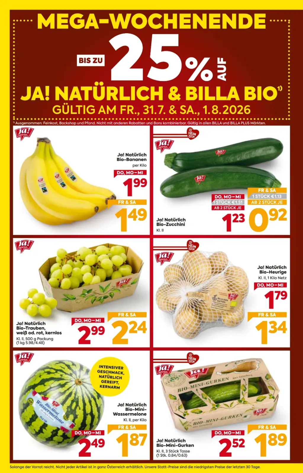 Billa Flugblatt ab 30.07.2026 (Donnerstag)