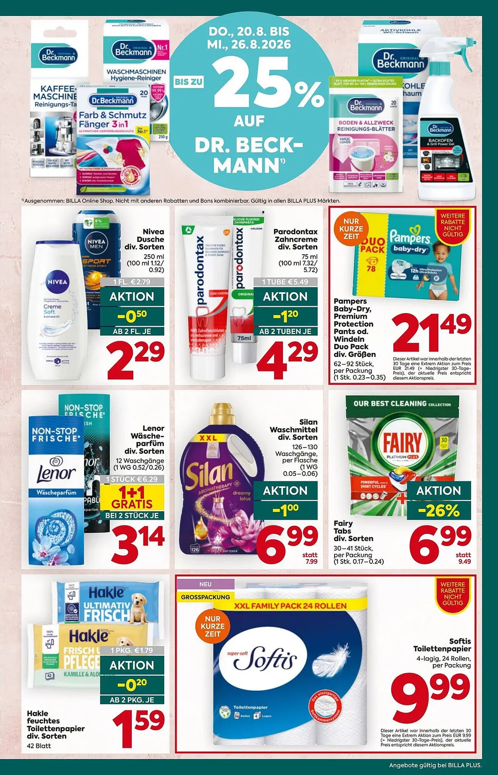 Billa Plus Flugblatt ab 20.08.2026 (Donnerstag)