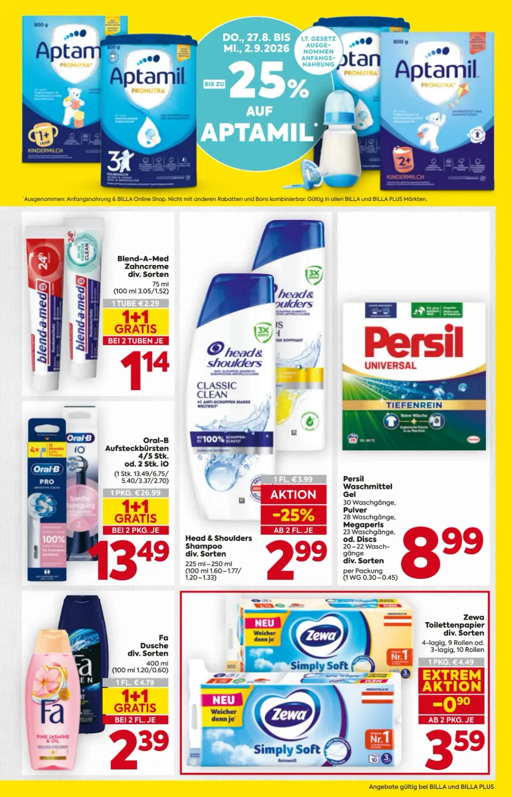 Billa Flugblatt ab 27.08.2026 (Donnerstag)