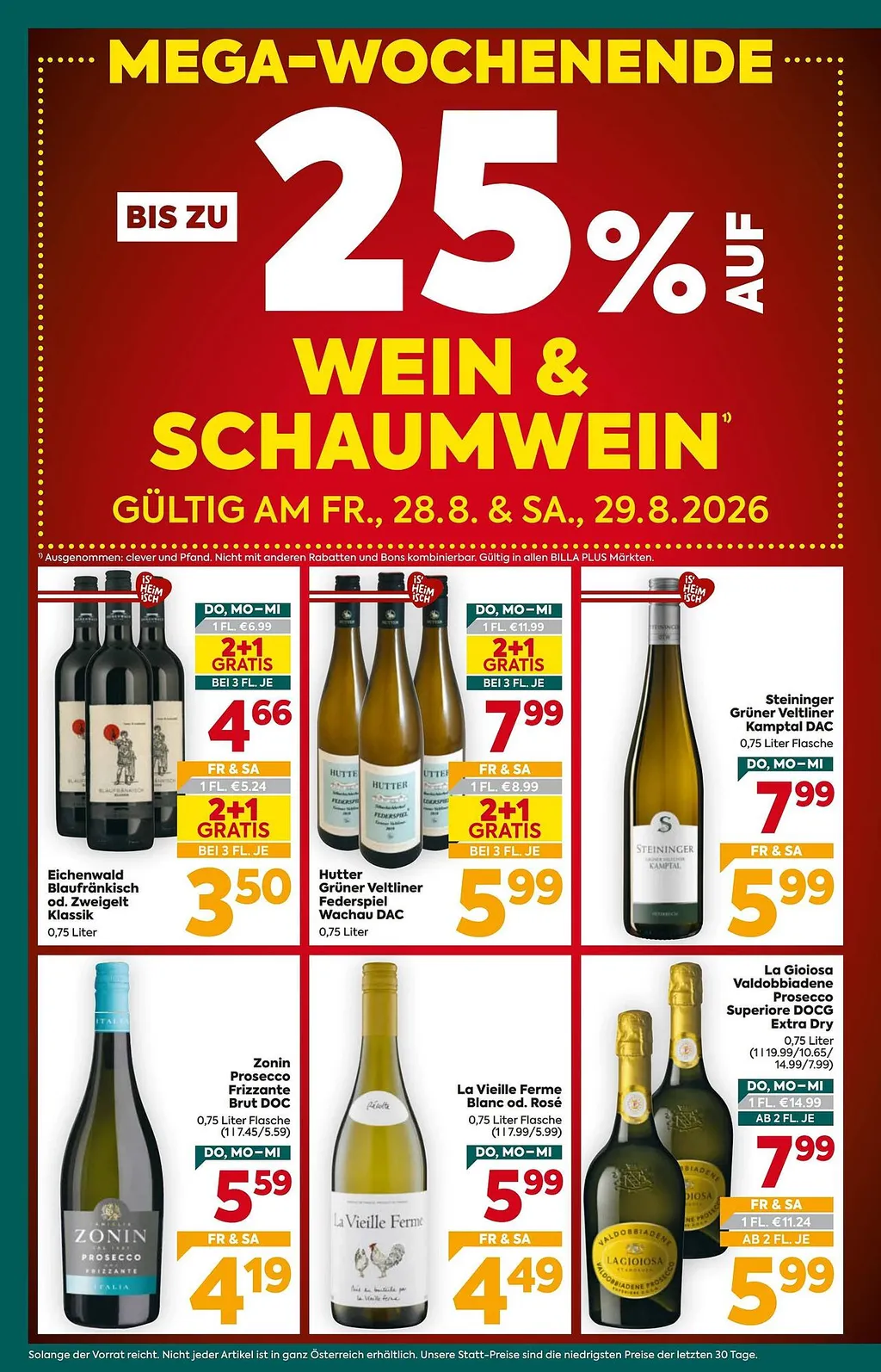 Billa Plus Flugblatt ab 27.08.2026 (Donnerstag)