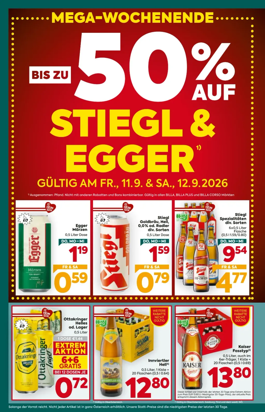 Billa Plus Flugblatt ab 10.09.2026 (Donnerstag)
