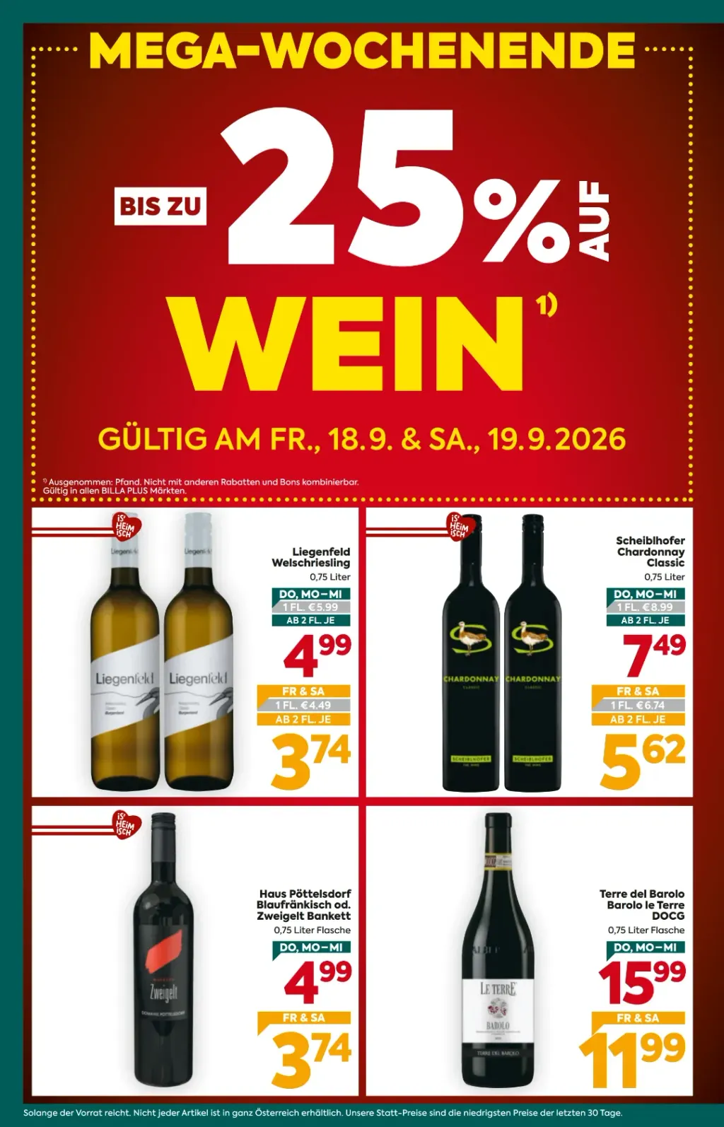 Billa Plus Flugblatt ab 17.09.2026 (Donnerstag)
