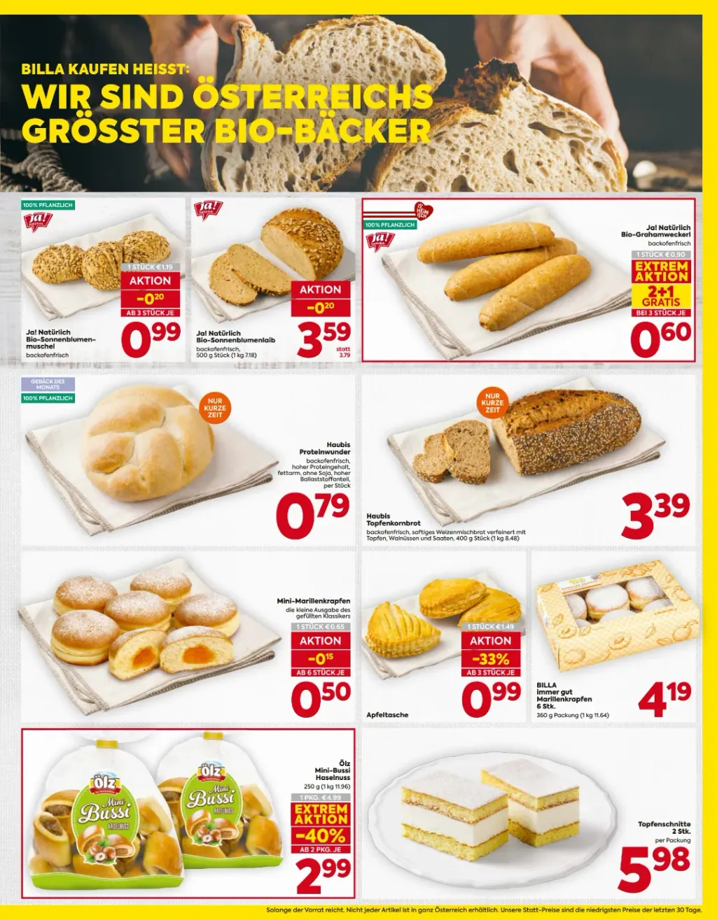 Billa Flugblatt ab 01.10.2026 (Donnerstag)