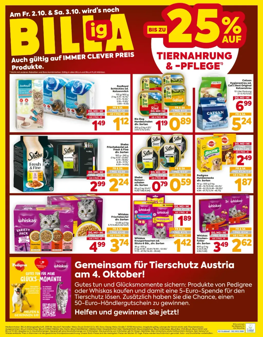 Billa Flugblatt ab 01.10.2026 (Donnerstag)