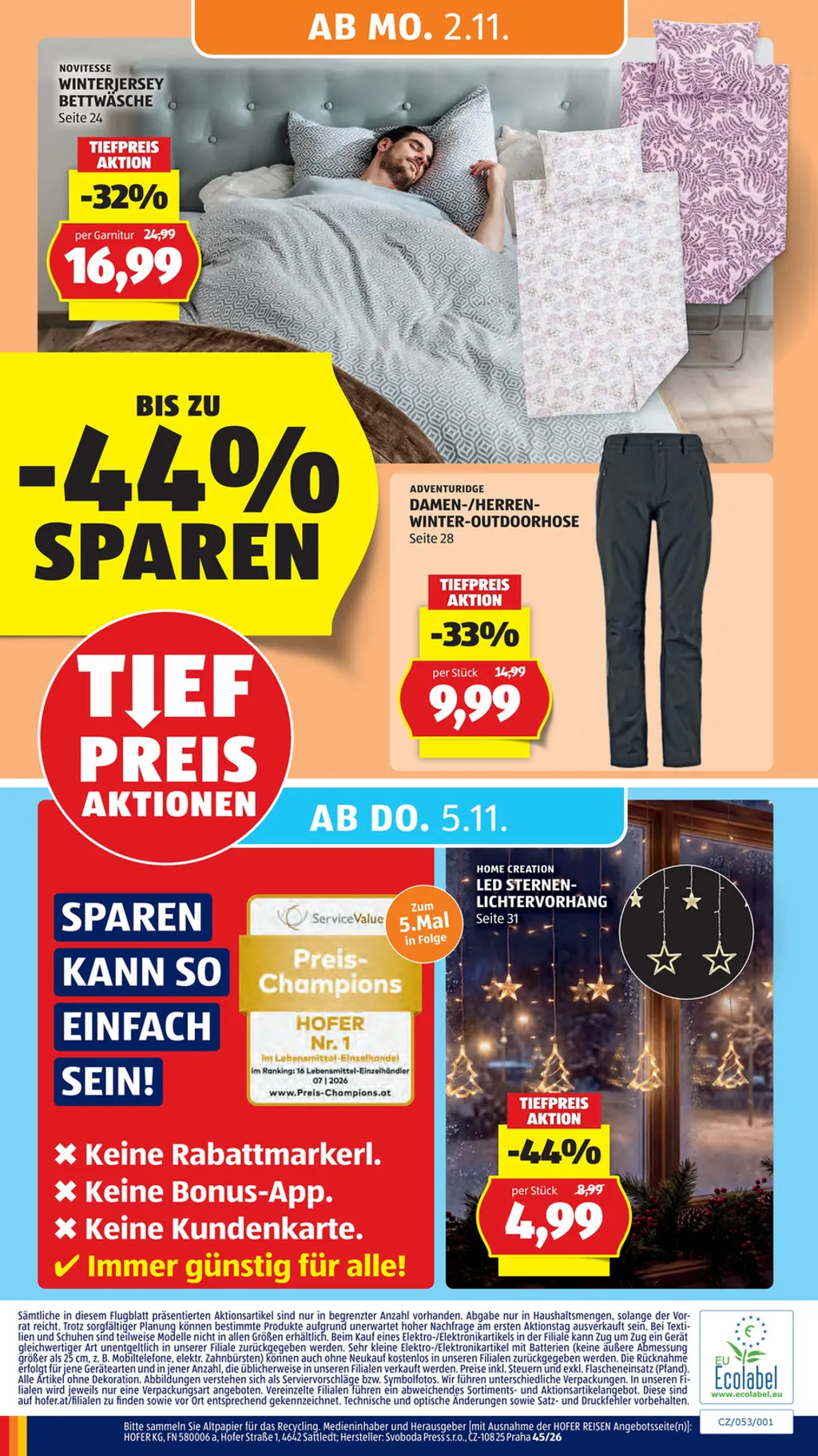 Hofer Flugblatt ab 30.10.2026 (Freitag)