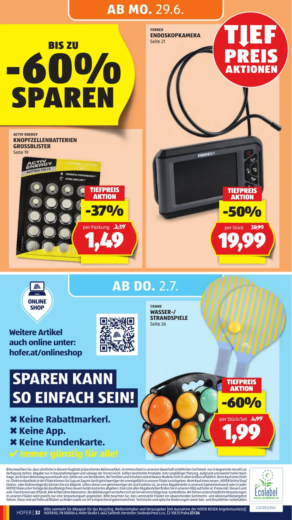 Hofer Flugblatt ab 26.06.2026 (Freitag)