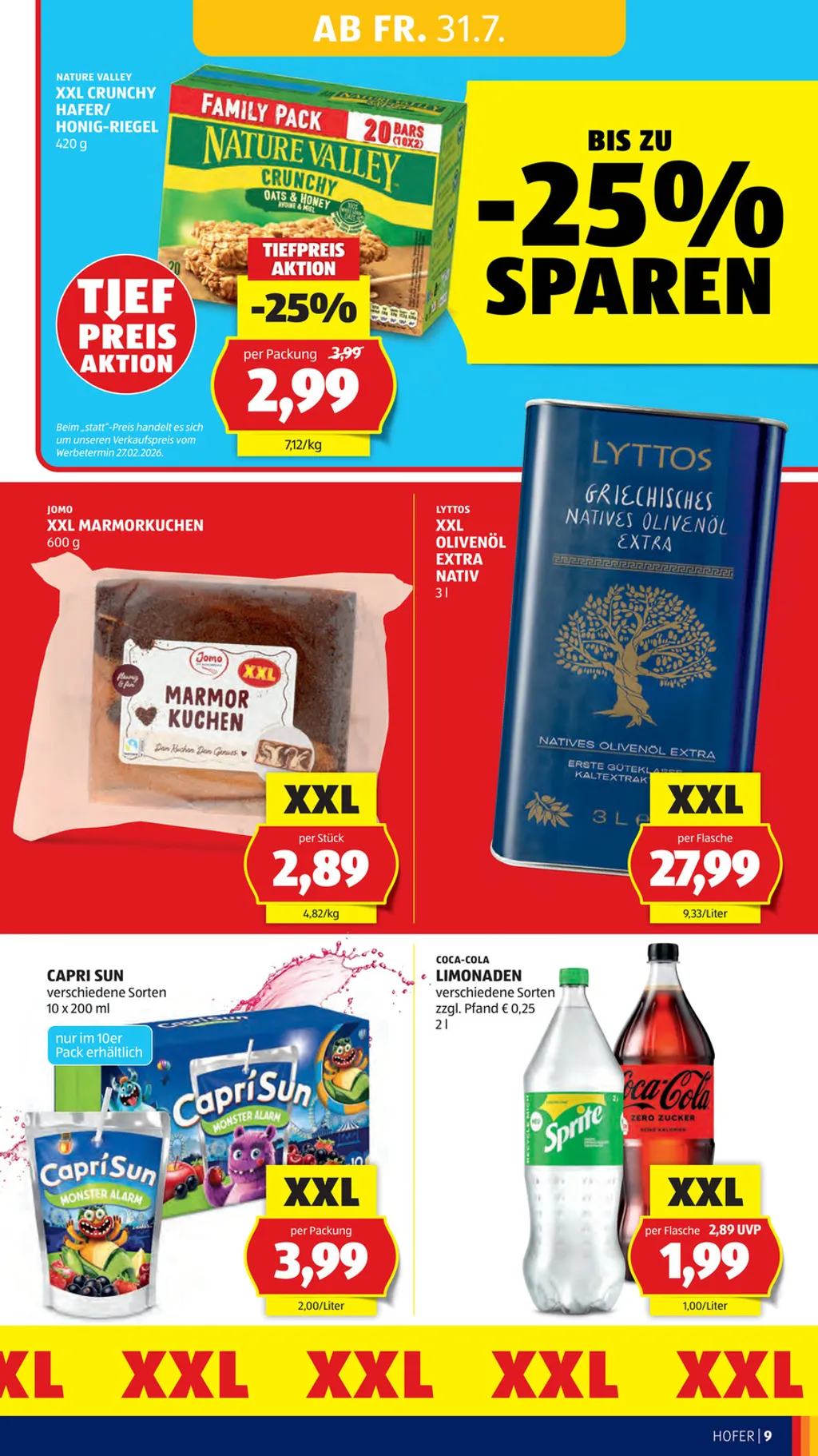 Hofer Flugblatt ab 31.07.2026 (Freitag)