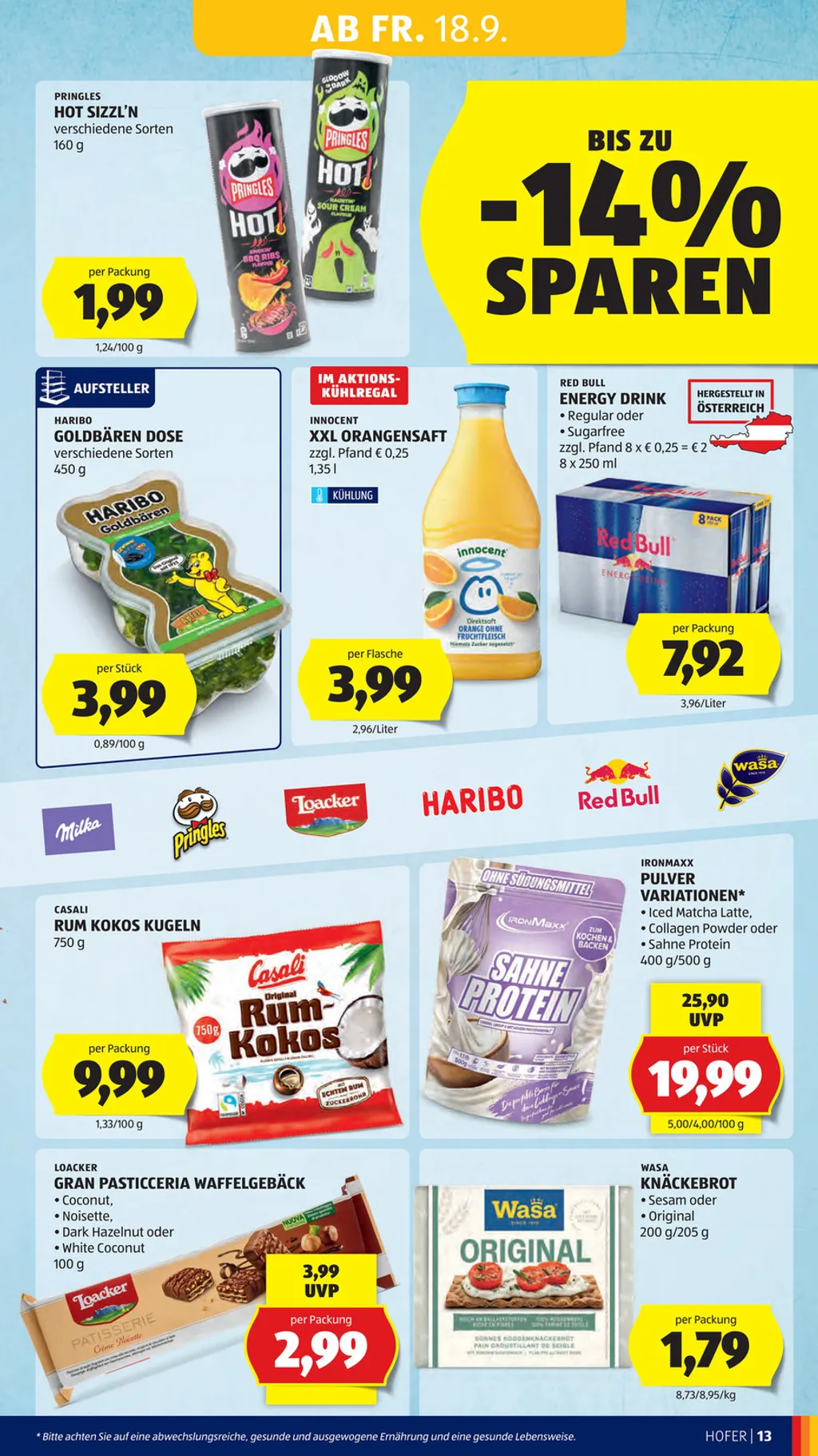 Hofer Flugblatt ab 18.09.2026 (Freitag)
