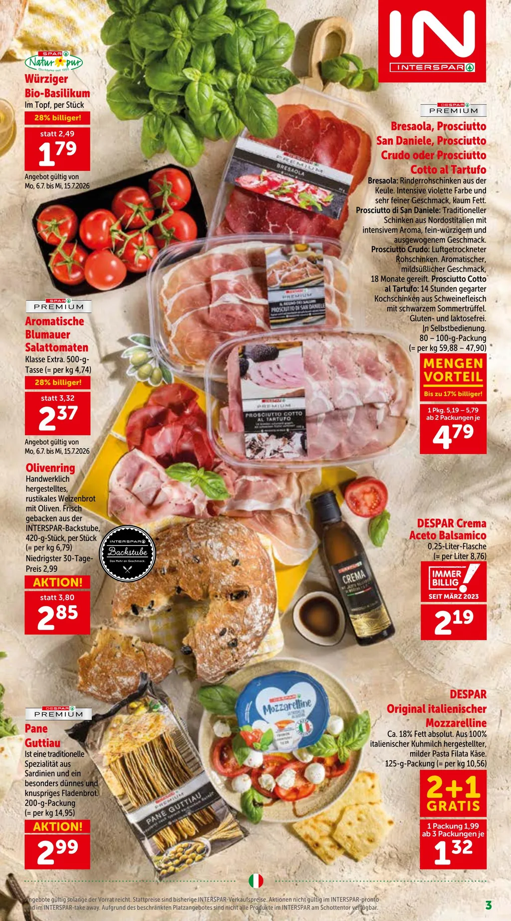 Interspar Italien Flugblatt ab 01.07.2026 (Mittwoch)