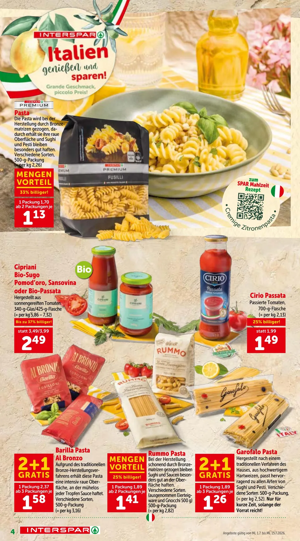 Interspar Italien Flugblatt ab 01.07.2026 (Mittwoch)