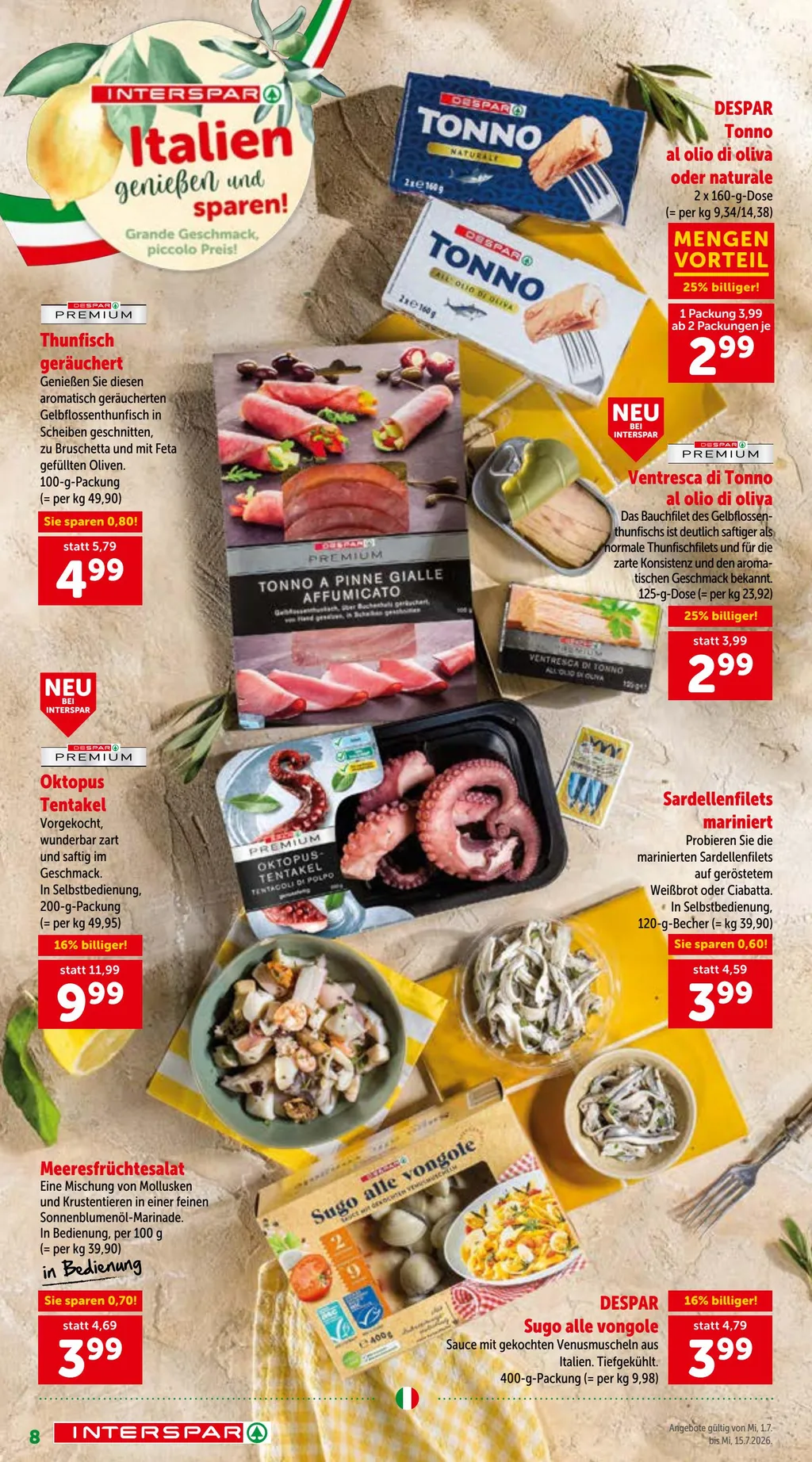 Interspar Italien Flugblatt ab 01.07.2026 (Mittwoch)
