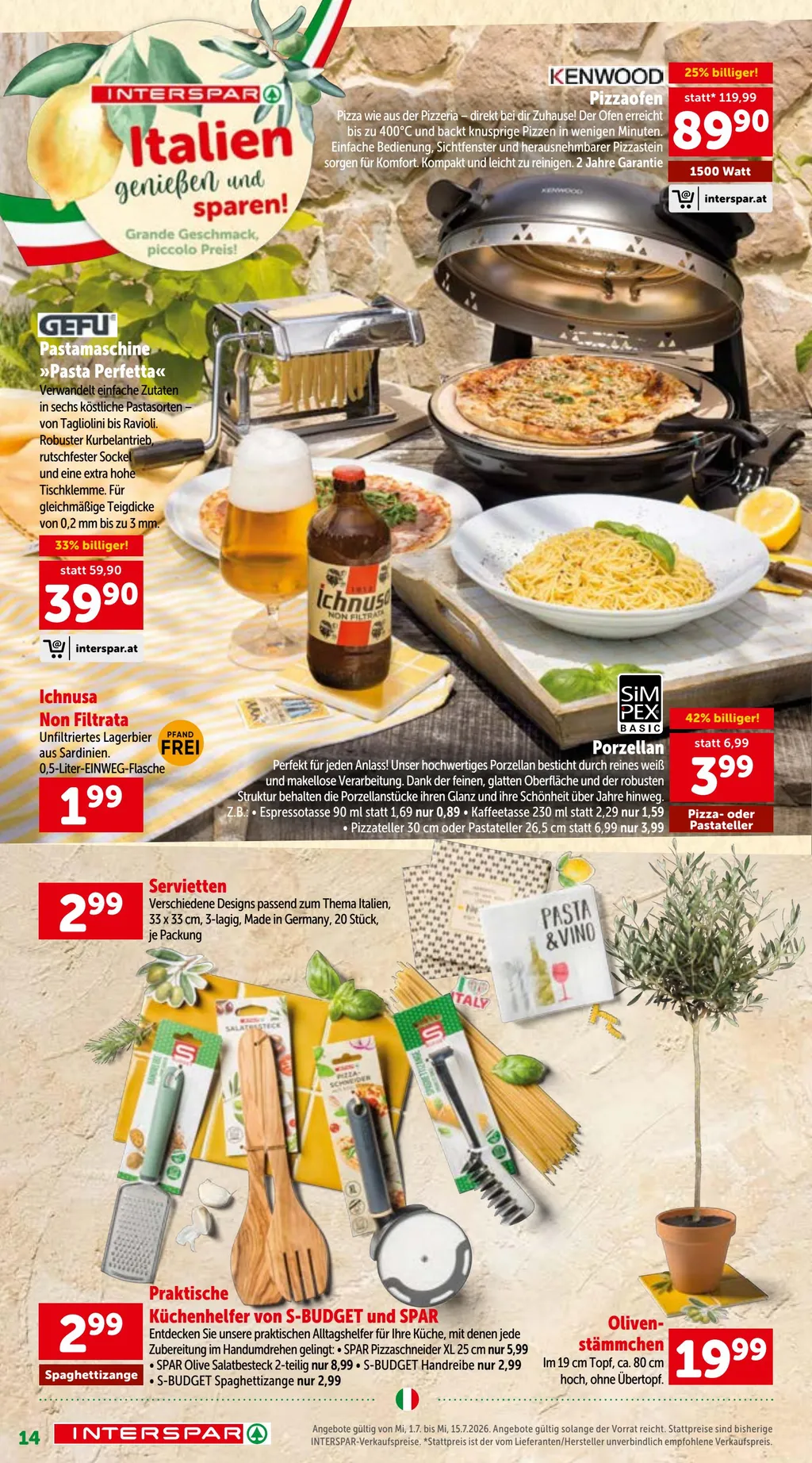 Interspar Italien Flugblatt ab 01.07.2026 (Mittwoch)