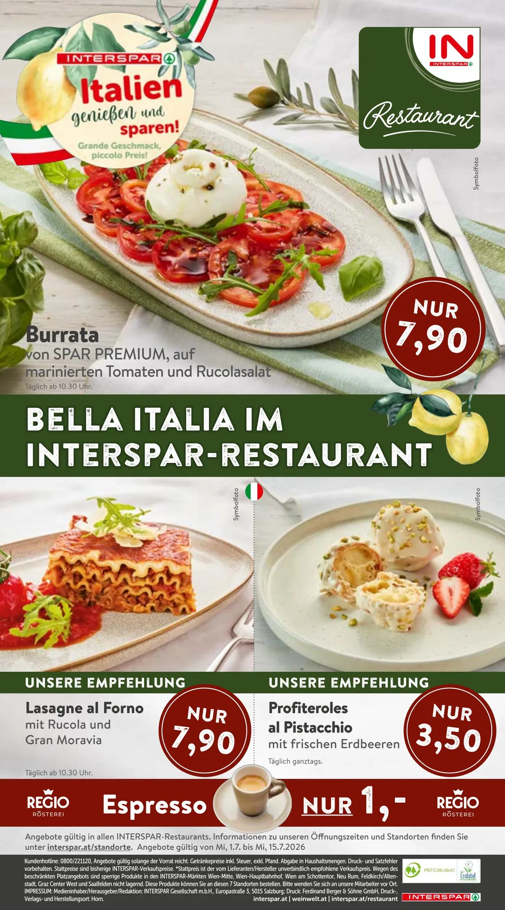 Interspar Italien Flugblatt ab 01.07.2026 (Mittwoch)