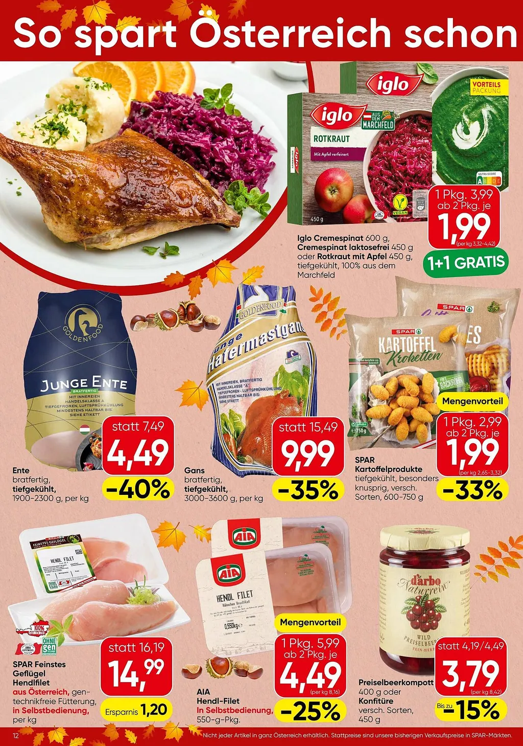 Spar Flugblatt ab 08.10.2026 (Donnerstag)